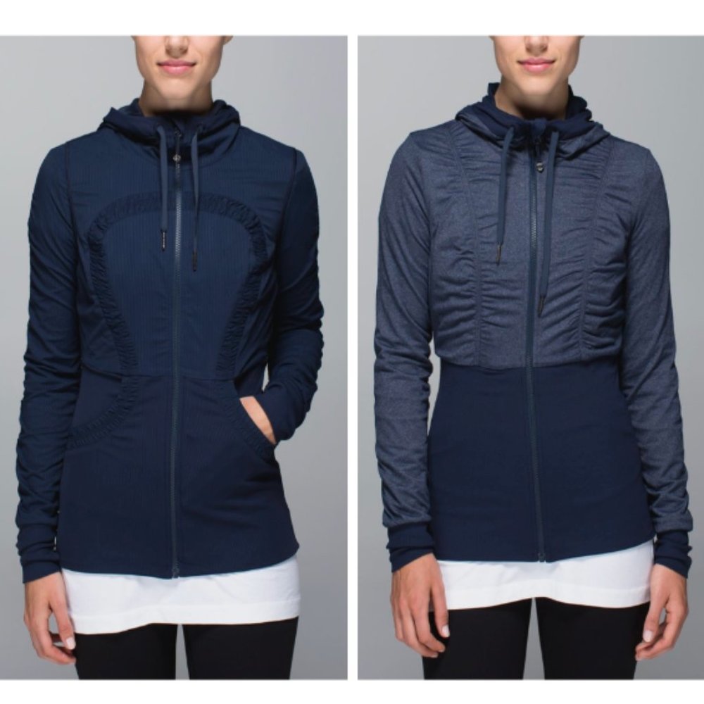 Lululemon RARE REVERSIBLE Dance Studio Jacket III in Inkwell / Navy Blue Size 2
